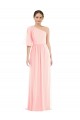 Rosa A-Linien Eine-Schulter Chiffon Lange Brautjungfernkleider Fabrik