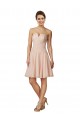 Rosa A-Linien Knielang Chiffon Spitze Kurze Brautjungfernkleider / Cocktailkleider Fabrik