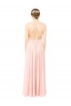 Rosa A-Linien Neckholder Chiffon Lange Brautjungfernkleider Fabrik