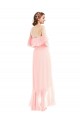 Rosa A-Linien Off-Schulter Chiffon Lange Brautjungfernkleider Fabrik