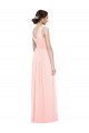 Rosa A-Linien V-Ausschnitt Chiffon Lange Brautjungfernkleider Fabrik
