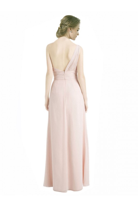 Rot 16 A-Linien Eine-Schulter Chiffon Lange Brautjungfernkleider Fabrik