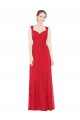 Rot A-Linien Chiffon Lange Brautjungfernkleider Fabrik
