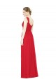 Rot A-Linien Chiffon Lange Brautjungfernkleider Fabrik