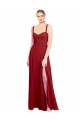 Rot A-Linien Chiffon Lange Brautjungfernkleider Fabrik