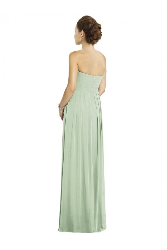 Salbeigrün A-Linien Chiffon Lange Brautjungfernkleider Fabrik