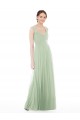 Salbeigrün A-Linien Chiffon Lange Brautjungfernkleider Fabrik
