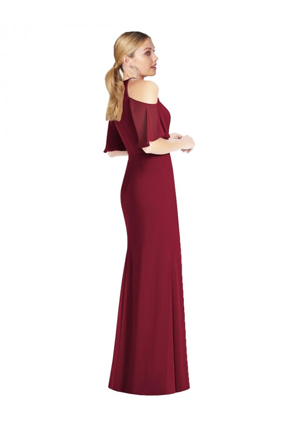 Salbeigrün Meerjungfrau Neckholder Chiffon Lange Brautjungfernkleider Fabrik