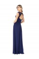Saphir A-Linien V-Ausschnitt Chiffon Lange Brautjungfernkleider Fabrik