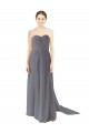 Schiefergrau A-Linien Chiffon Lange Brautjungfernkleider Fabrik