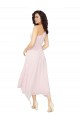 Schwarz A-Linien Eine-Schulter Trägerlos Midi Chiffon Kurze Brautjungfernkleider / Cocktailkleider / Heimkehr Kleider Fabrik