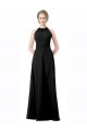 Schwarz A-Linien Neckholder Chiffon Lange Brautjungfernkleider Fabrik