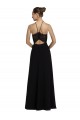 Schwarz A-Linien Neckholder Chiffon Spitze Lange Brautjungfernkleider Fabrik