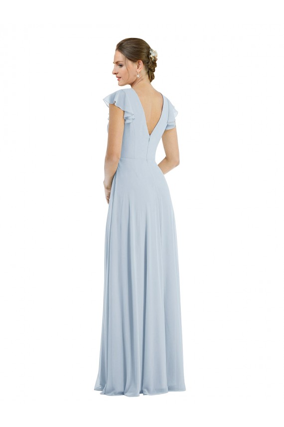 Seeglas A-Linien Chiffon Lange Formale Brautjungfernkleider / Abendkleider Fabrik