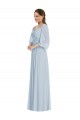 Seeglas A-Linien Off-Schulter Chiffon Lange Formale Brautjungfernkleider / Abendkleider Fabrik