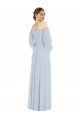 Seeglas A-Linien Off-Schulter Chiffon Lange Formale Brautjungfernkleider / Abendkleider Fabrik