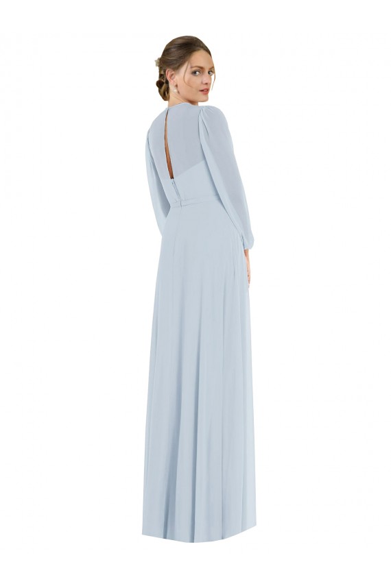 Seeglas A-Linien Trägerlos Chiffon Lange Formale Brautjungfernkleider / Abendkleider Fabrik