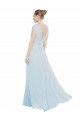 Seeglas A-Linien V-Ausschnitt Chiffon Lange Brautjungfernkleider Fabrik