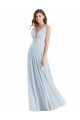 Seeglas A-Linien V-Ausschnitt Chiffon Lange Brautjungfernkleider Fabrik