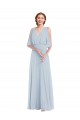 Seeglas A-Linien V-Ausschnitt Chiffon Lange Brautjungfernkleider Fabrik
