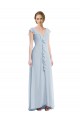 Seeglas A-Linien V-Ausschnitt Chiffon Lange Brautjungfernkleider Fabrik