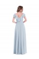 Seeglas A-Linien V-Ausschnitt Chiffon Lange Brautjungfernkleider Fabrik