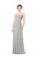 Silber A-Linien Chiffon Lange Brautjungfernkleider Fabrik
