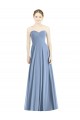 Staubiges Blau A-Linien Chiffon Lange Brautjungfernkleider Fabrik
