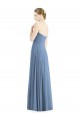 Staubiges Blau A-Linien Chiffon Lange Brautjungfernkleider Fabrik