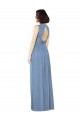 Staubiges Blau A-Linien Chiffon Lange Brautjungfernkleider Fabrik
