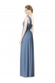 Staubiges Blau A-Linien Eine-Schulter Chiffon Lange Brautjungfernkleider Fabrik