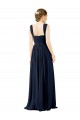 Staubiges Blau A-Linien Quadrat Ausschnitt Chiffon Lange Brautjungfernkleider Fabrik