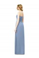 Staubiges Blau A-Linien Trägerlos Chiffon Lange Brautjungfernkleider Fabrik