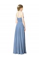 Staubiges Blau A-Linien Trägerlos Chiffon Lange Brautjungfernkleider Fabrik