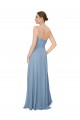 Staubiges Blau A-Linien Trägerlos Chiffon Lange Brautjungfernkleider Fabrik