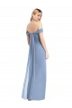 Staubiges Blau Meerjungfrau Off-Schulter Chiffon Lange Brautjungfernkleider Fabrik