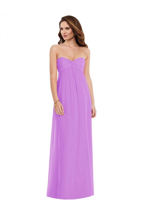 Violett A-Linien Chiffon Lange Brautjungfernkleider Fabrik