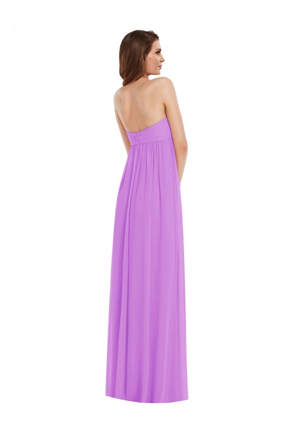 Violett A-Linien Chiffon Lange Brautjungfernkleider Fabrik