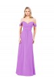 Violett A-Linien Off-Schulter Chiffon Lange Brautjungfernkleider Fabrik