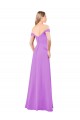 Violett A-Linien Off-Schulter Chiffon Lange Brautjungfernkleider Fabrik