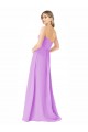Violett A-Linien Trägerlos Chiffon Lange Brautjungfernkleider Fabrik