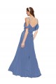 Windsor Blau A-Linien Off-Schulter Chiffon Lange Brautjungfernkleider Fabrik