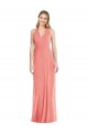 Wüstenrose Trompete Neckholder V-Ausschnitt Chiffon Lange Formale Brautjungfernkleider / Abendkleider Fabrik